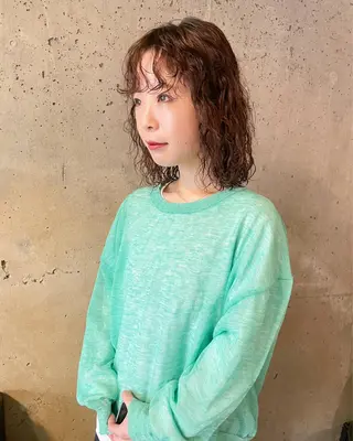 ミディアム パーマ パーマ/レイヤー 岩山丈一郎のヘアスタイル