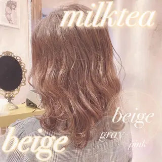 ミディアム Puamelia 名古屋所属・韓国風ヘア✻透明感 カラー✻yukaのヘアスタイル