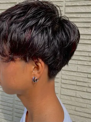 ショート カラー パーマ メンズ 佐々木 達也のヘアスタイル