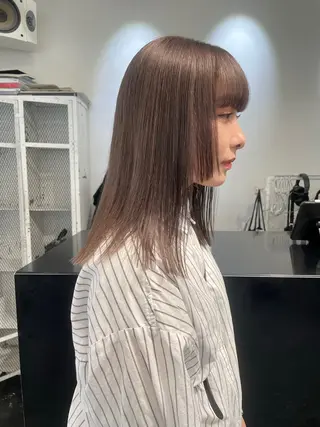 ミディアム カラー ヘアアレンジ 艶ハイトーン/ヘア アレンジAYAKAのヘアスタイル