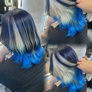 セミロング カラー ヘアアレンジ 透明感カラー/推しカ ラー☁️JURAのヘアスタイル