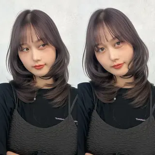 ミディアム カラー ブリーチなし/レイヤ ー特化🌈Tommyのヘアスタイル