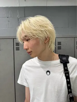 カラー メンズ ハイトーン/パーマ/ メンズ / 櫻本🌐のヘアスタイル