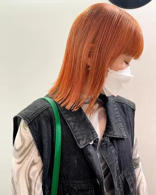 ミディアム カラー パーマ 💖美髪矯正💖 辻未侑のヘアスタイル