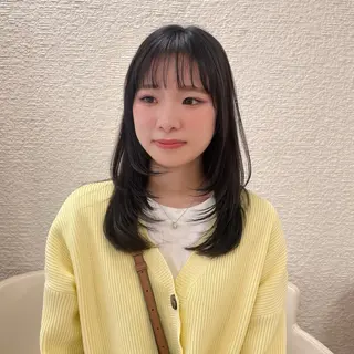 ミディアム カラー 透明感ワンカラー🎀 レイヤー/AOのヘアスタイル