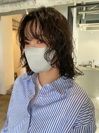 ミディアム カラー パーマ Hayashi Shioriのヘアスタイル