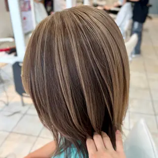 ミディアム カラー ブリーチ/ヘアセット 【𝙍𝙞𝙣𝙤】のヘアスタイル