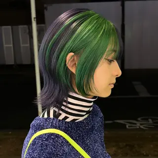 ミディアム カラー デザインカラー 🥨HAZUKiのヘアスタイル