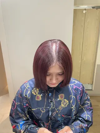 ミディアム カラー ayano / 透明感・くすみカラーのヘアスタイル