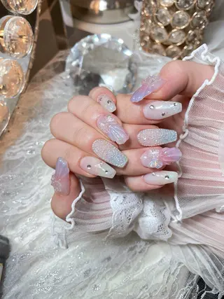 ネイル 23時まで❤︎韓国、 ワンホンネイルのネイルデザイン