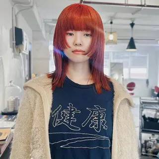 セミロング カラー ☆RUO☆/レイヤー /ハイトーンのヘアスタイル