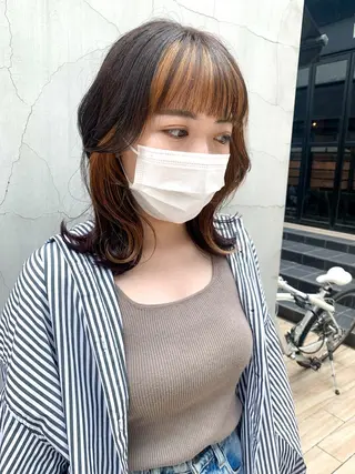 ミディアム カラー ヘアアレンジ yuka .のヘアスタイル