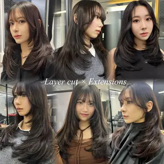 ロング カラー シールエクステ特化 ハイトーン、NANAのヘアスタイル