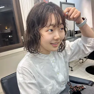 ショート パーマ ナチュラル×色気パ ーマ 渋谷/マナミのヘアスタイル