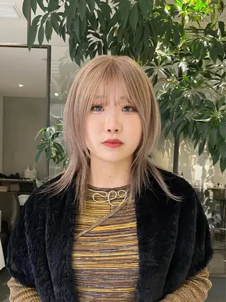 ミディアム Hair & make Lamp所属・梅田のブリーチ特化 美容師KAI🥰のヘアスタイル