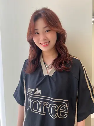 セミロング カラー tomu/大名/艶髪 髪質改善/透明感のヘアスタイル