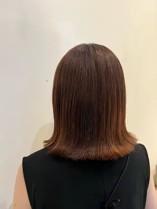 カラー ブリーチしない暖色 カラー🥀杉 優菜のヘアスタイル