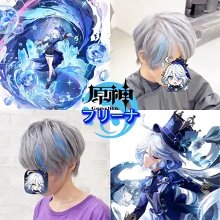 カラー メンズ 推しカラー💫 ブリーチ💫若菜覚のヘアスタイル