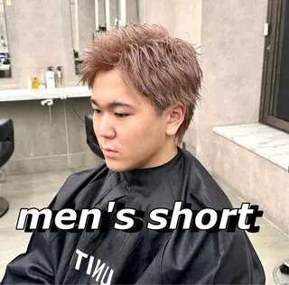 ショート カラー ヘアアレンジ メンズ 顔まわりカット の達人のヘアスタイル