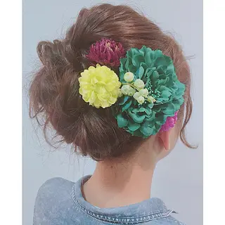 ロング ヘアアレンジ 透明感♡︎♡︎ 佐々木早苗のヘアスタイル