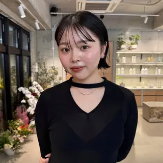 カラー 平野 美羽 /ボブカットモデルのヘアスタイル