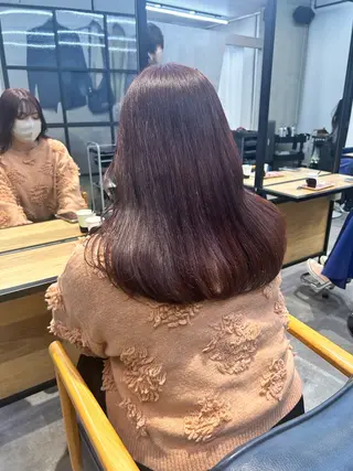 セミロング カラー 韓国×髪質改善カラー 💎hinaのヘアスタイル