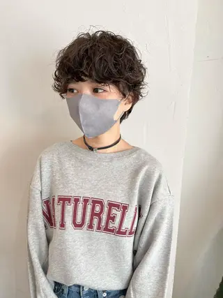 ショート パーマ 千葉 郁也のヘアスタイル
