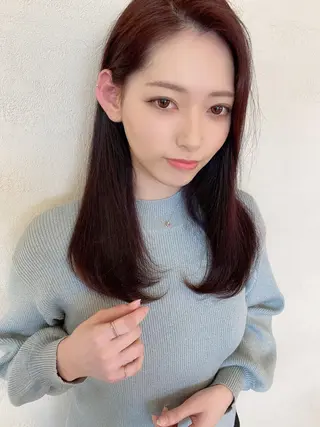 ミディアム カラー パーマ 新宿✨顔周りカット 韓国ヘア/坂本亜裟海のヘアスタイル