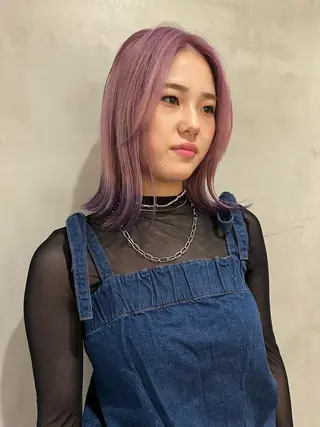 ミディアム カラー 顔まわり/暖色 可愛い特化🎀ゆうなのヘアスタイル