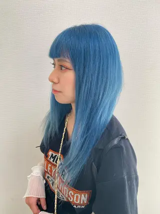 ロング カラー ヘアアレンジ 艶カラー/ハイトーン /レイヤーカットのヘアスタイル