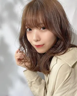 ミディアム 🧡くびれヘア/前髪 顔周り🧡久原結衣のヘアスタイル