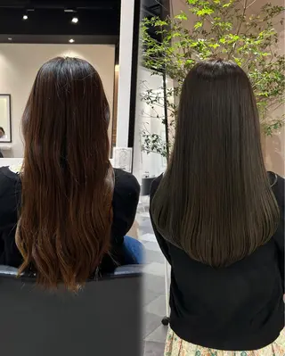 ロング カラー 中原 優美のヘアスタイル