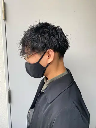 ショート パーマ メンズ 🟦ニュアンス/メン ズパーマ横浜🟦のヘアスタイル