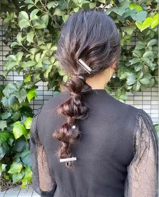 ミディアム ヘアアレンジ カワシマ セイカのヘアスタイル