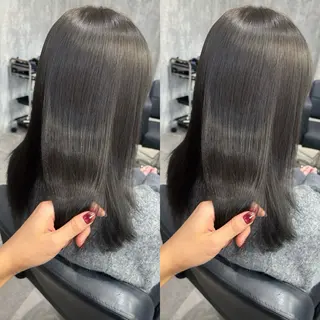 ミディアム カラー ヘアアレンジ kei/透明感カラー /ベージュ/髪質改善のヘアスタイル