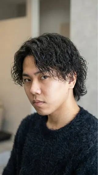 ミディアム パーマ メンズ 🔮メンズ縮毛矯正 メンズパーマ💎竹永のヘアスタイル