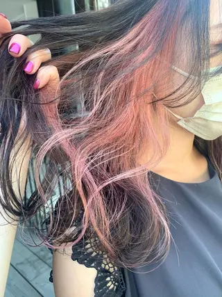 セミロング カラー ヘアアレンジ 🎀暖色カラー🎀 ♡yurika♡のヘアスタイル