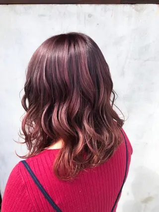 セミロング カラー NAGON STYLE  MICI所属・佐藤 美聡のヘアスタイル