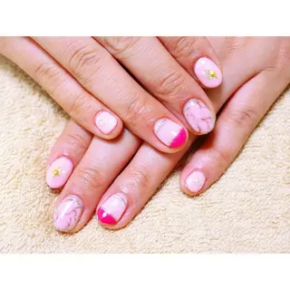 ネイル 痛ネイル/ワンホン/ フィルイン/長さだしのネイルデザイン