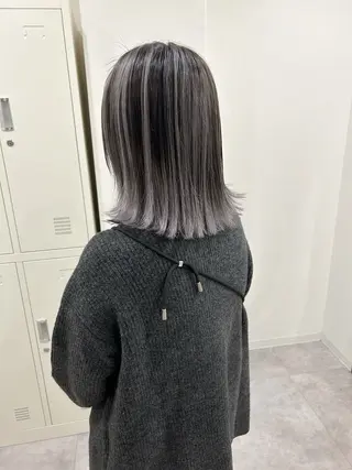 ミディアム カラー ボブ/ハイトーン 立川loose 下田のヘアスタイル