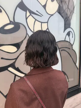 セミロング デジタルパーマ/ ウェーブパーマ/神野のヘアスタイル