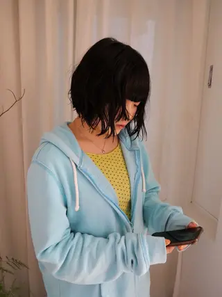 パーマ カットモデル FILMSりくのヘアスタイル