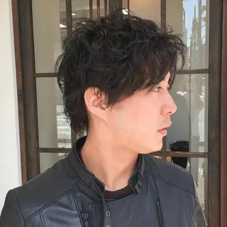 ショート パーマ メンズ プラスト（カットモデル専用枠）所属・すごう こうへいのヘアスタイル