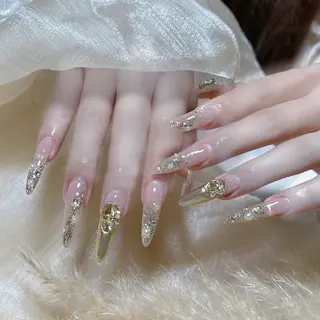 ネイル フィルイン、長さ出し 深爪矯正のネイルデザイン