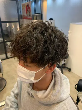 ミディアム メンズ メンズパーマ/難波/ 心斎橋　室園亮佑のヘアスタイル