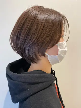 ショート カラー 髪質改善/白髪ぼかし レイヤー 🌱千咲季のヘアスタイル