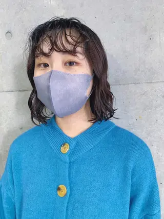 ミディアム パーマ ボブパーマコテ巻き風 パーマNo1深江秀平のヘアスタイル