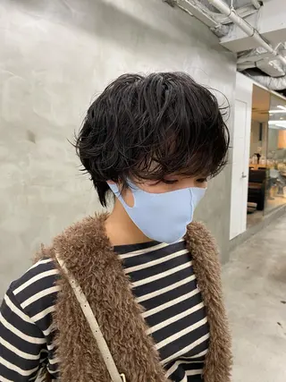 ショート カラー パーマ yiye 青山所属・無料カットモデル募集 🌱ひょうがのヘアスタイル