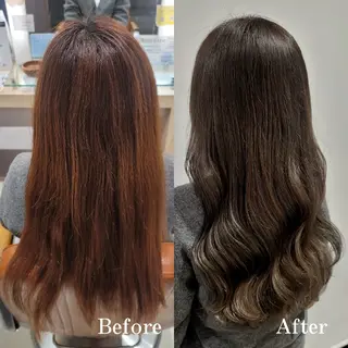 ロング カラー カットモデル/ セット/宮里心香のヘアスタイル