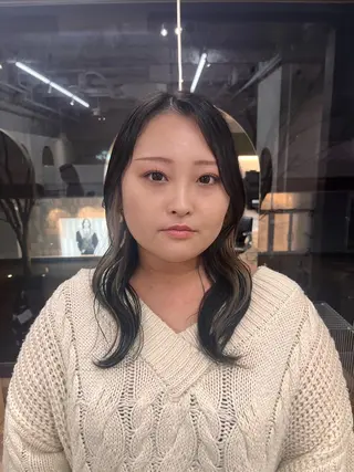 ミディアム パーマ/縮毛矯正 /韓国風/佐藤里咲のヘアスタイル